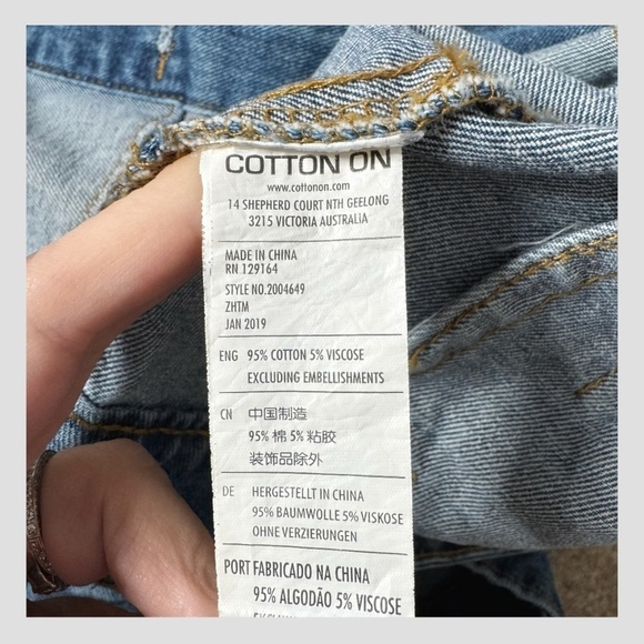 NEW Cotton On Denim Jacket Femme Fierce Graphic Worn In Statement Denim Jacket - Picture 14 of 15